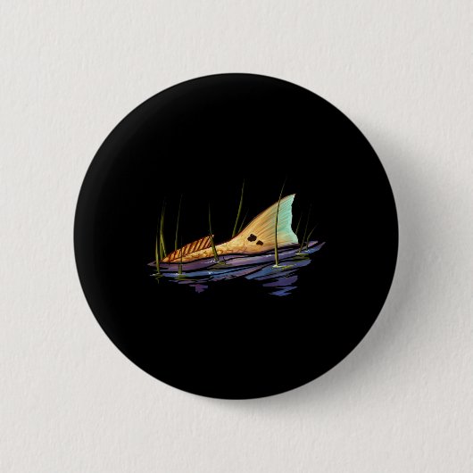 赤魚の玉巻き魚のシャツ赤尾 缶バッジ (正面)