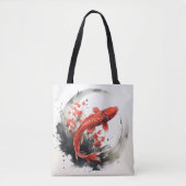 赤魚の絵を描インク トートバッグ (正面)