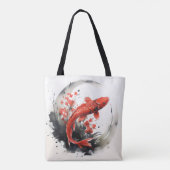赤魚の絵を描インク トートバッグ (裏面)