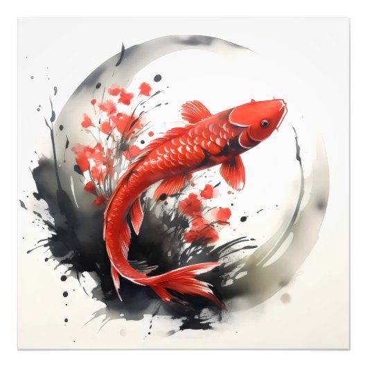 赤魚の絵を描インク フォトプリント            (正面)