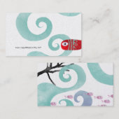 赤魚の青い波のメタリックフィニッシュプラチナシルブ 名刺 (正面/裏面)