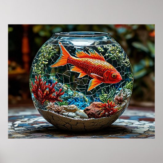 赤魚の魚鉢 ポスター (正面)