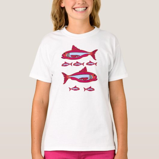 赤魚子供へTシャツ Tシャツ (正面)