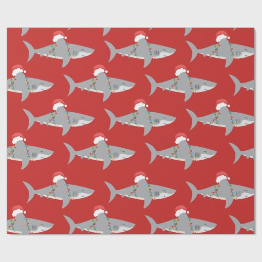 赤鮫おもしろいクリスマス ラッピングペーパー (フラット)