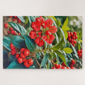 赤鮮やかい花と果実の房 ジグソーパズル (横)