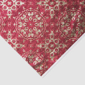赤鮮やかと金ゴールドのクラシックダマスクのパターン 薄葉紙 (詳細)