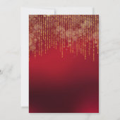 赤鮮やかと金ゴールドの葉のエレガントな結婚式 招待状 (裏面)