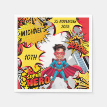 赤鮮やかと黄色のスーパーヒーロー風刺画