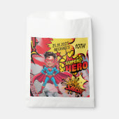 赤鮮やかと黄色のスーパーヒーロー風刺画 フェイバーバッグ (正面)