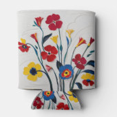 赤鮮やかと黄色の花芸術 缶クーラー (裏面)