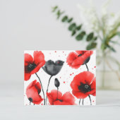 赤鮮やかと黒のケシの色 ポストカード (スタンド正面)