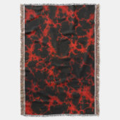 赤鮮やかと黒の斑点のある炎 スローブランケット (正面縦)