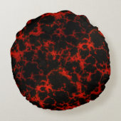 赤鮮やかと黒の斑点のある炎 ラウンドクッション (裏面)