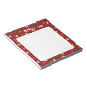 赤鮮やかのカラフル水玉模様 ノートパッド (アングル)