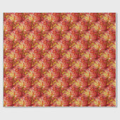 赤鮮やかダリアフラワーパーソナライズされた自然 ラッピングペーパー (フラット)