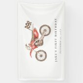 赤鮮やかダートバイクバナー 横断幕 (縦)