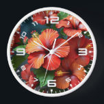 赤鮮やかハイビスカス花–76894 壁時計<br><div class="desc">赤鮮やかハイビスカス花–76894</div>