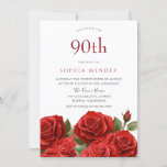 赤鮮やかバラ90thバースデーパーティー 招待状<br><div class="desc">「祝Red Roses 90th Birthday Party Invitation」を使いて、エレガンスと優雅さを持つ鮮やかマイルストーン。 この美しくデザインされたカードは、愛と賞賛を象徴し、底に緑豊かな赤いバラを展示する。鮮明な白い背景は、豊かな赤はっきりした文字が目立つお祝いを詳述する。愛する人の重要な90歳の誕生日を記念するのに最適な、この招待は永遠で魅力的である。</div>