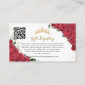 赤鮮やかフローラクインセアニラQRギフトレジストリ エンクロージャーカード (正面)