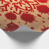 赤鮮やかフローラバースト ラッピングペーパー (角)