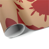 赤鮮やかフローラバースト ラッピングペーパー (ロールコーナー)