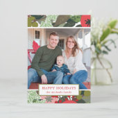 赤鮮やかホリデーボタニカルクリスマスフォト シーズンカード (スタンド正面)