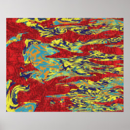 赤鮮やか抽象芸術表現主義フロー ポスター