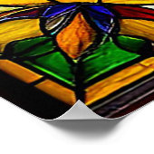 赤鮮やか木ステンドグラス ポスター (角)