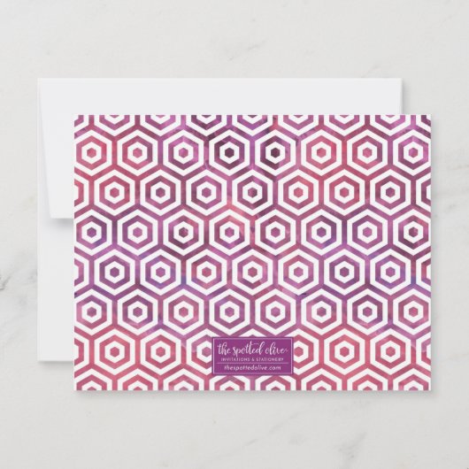 赤鮮やか桃色の水色の花 ノートカード (裏面)