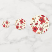 赤鮮やか植物学イラストレーション コンフェッティ (裏面)