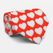 赤鮮やか白エレガントハートバレンタインデー ネクタイ (ロール)