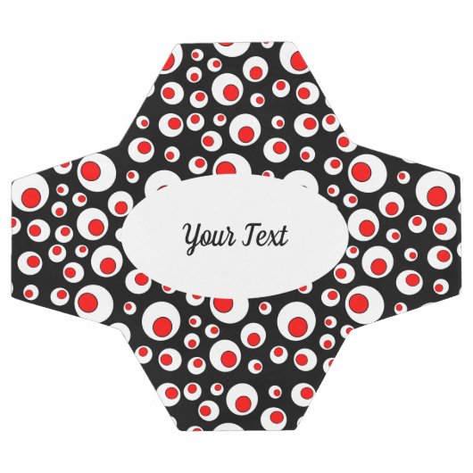 赤鮮やか白ボールの抽象芸術パターン黒 サッカーボール (フラット)