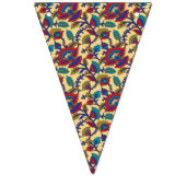 赤鮮やか目の織はっきりした織アート バンティングフラッグ (第3の旗)