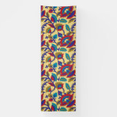 赤鮮やか目の織はっきりした織アート 横断幕 (縦)