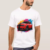 赤鮮やか筋車 Tシャツ (正面)
