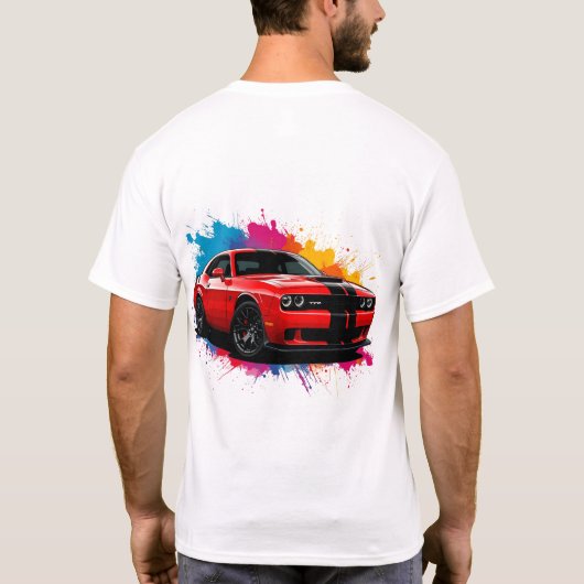 赤鮮やか筋車 Tシャツ (裏面)