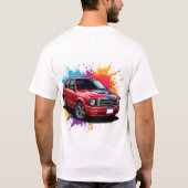 赤鮮やか筋車 Tシャツ (裏面)