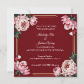 赤鮮やか色 招待状 (正面)