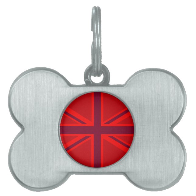 赤鮮やか英連合国旗 ペットネームタグ (正面)