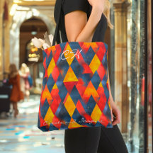 赤鮮やか、黄色、青のジオメトリ三角形