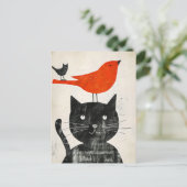 赤鳥黒猫とハイブリッド動物 ポストカード (スタンド正面)