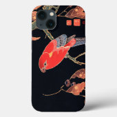 赤鸚鵡、木の枝に乗る伊東若冲筆 Case-Mate iPhoneケース (裏面)