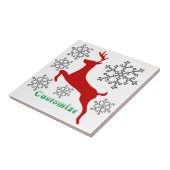 赤鹿の雪かき雷_入り江 タイル (側面)