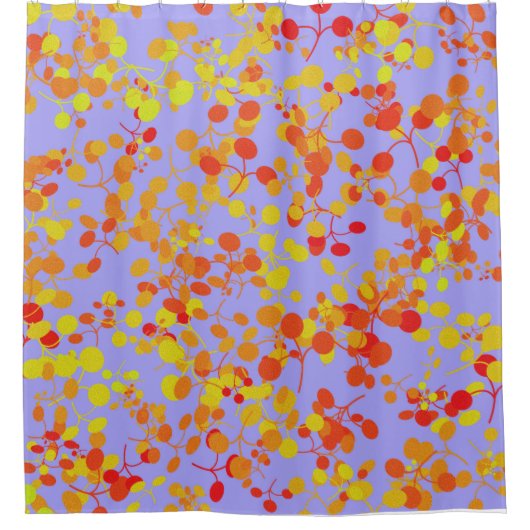 赤黄とオレンジの誠実さシーズデザイン シャワーカーテン (正面)