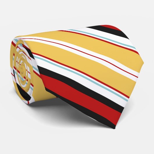 赤黄ストライプ色 ネクタイ (ロール)