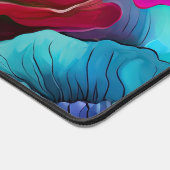 赤黄ティール（緑がかった色）紫アルコールインクフローラ デスクマット (コーナー)