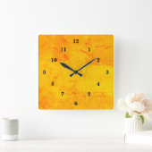 赤黄大理石、レインボーアート スクエア壁時計 (ホーム)