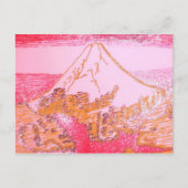 赤黄富士山日本スケッチ北斎絵を描 ポストカード (正面)