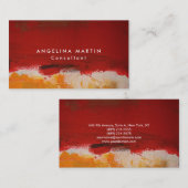 赤黄抽象芸術平野モダンフェミニン 名刺 (正面/裏面)
