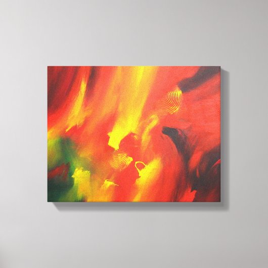 赤黄緑抽象芸術表現主義絵画 キャンバスプリント (正面)